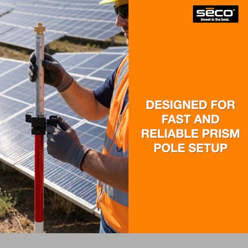SECO 5500-11 8.5' TLV Survey Pole with Dual Gradations, 40-Minute Vial