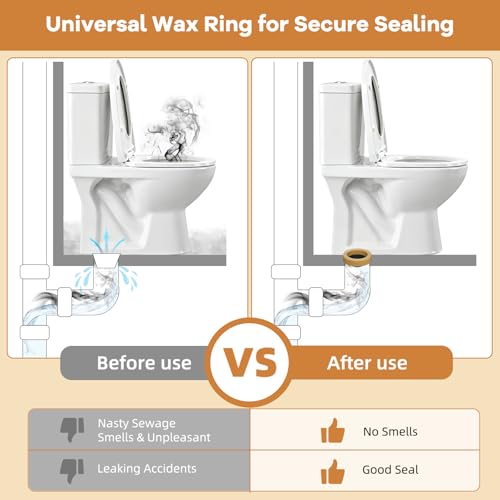 Hibbent Extra Thick Toilet Wax Ring Replacement Kit for 3/4-Inch Flanges
