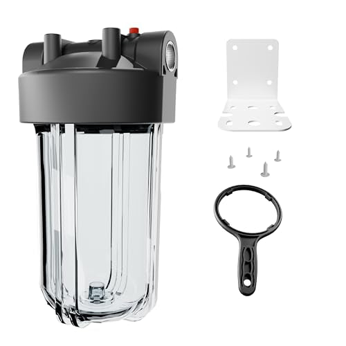 Purcooflow 10" x 4.5" Clear Water Filter Housing - Heavy-Duty, Leak-Proof