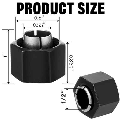 2 Pcs Router Collet Kit Replacement Compatible with Dewalt Dw621 Dw616 Dw618 Dw622 Dw626 and 1613, 1617, 1618 Series Routers (1/2 Inch)