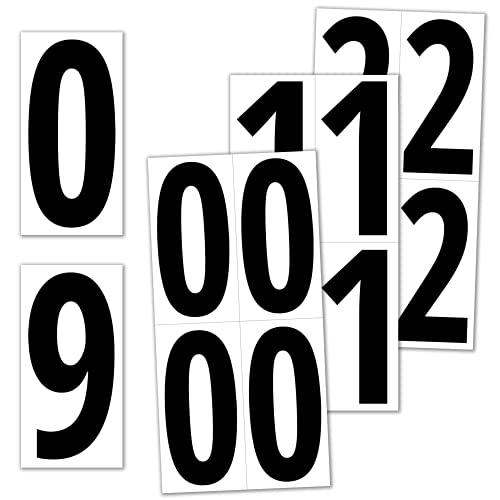 TownStix 6 x 3 Inch Black Vinyl Number Stickers 40 pcs Waterproof Indoor Outdoor