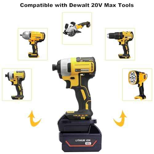 ML18DL Battery Adapter Compatible with Dewalt 20V Cordless Tools, Adapter Compatible with Mil-Waukee 18V M-18 Battery to Replacement for Dewalt 20V Max Lithium Batteries
