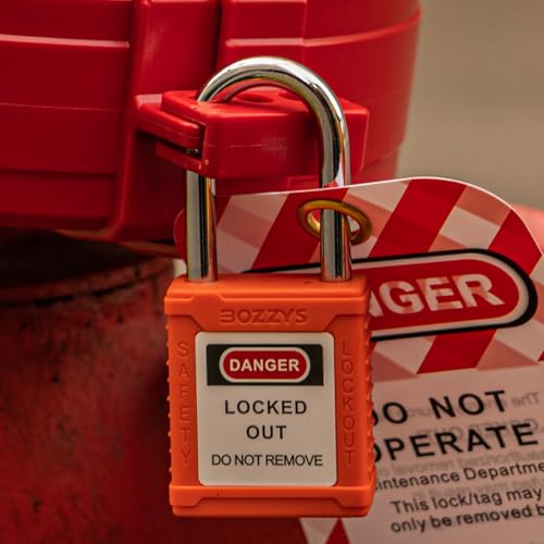 Lockout Tagout Locks 6 Pack£üOSHA Orange Loto Locks Keyed Alike£ü6 Same Keys/Set for Industrial Machinery & Electrical Panels£üChrome Steel & Laser Coding
