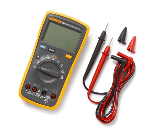 Fluke 15B+ Digital Multimeter - Electrical Testing Tool for Voltage, Current, Resistance