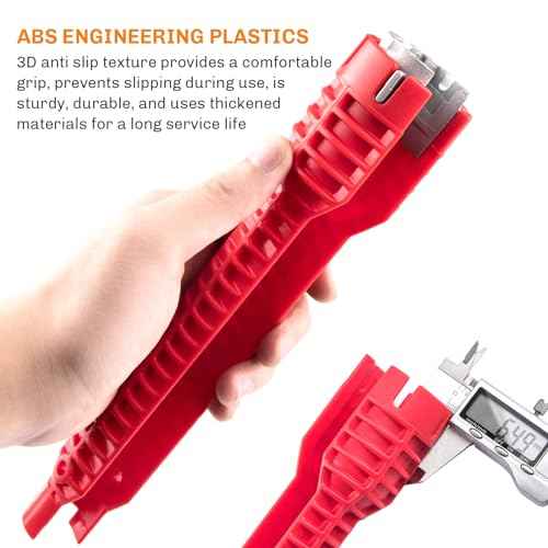 Tap Spanner Tool, 12-in-1 Multi-Functional Faucet Wrench, Comfortable Grip, Anti-Slip, for Sink, Bathroom & Kitchen Plumbing, Faucet Installation, Plumbing Repair Kita
