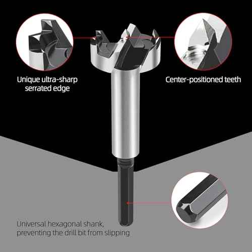 1-1/16 Inch Forstner Bit for Woodworking,1-1/16" Forstner Drill Bit for Wood,Wood Drill Bit Woodworking Hinge Cutter Tool for Woods Plywood Plastic