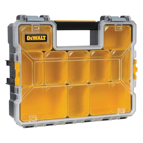 DEWALT Small Parts Organizer with Removable Dividers - 10-Compartment Hardware Storage Box (DWST14825) - One Size