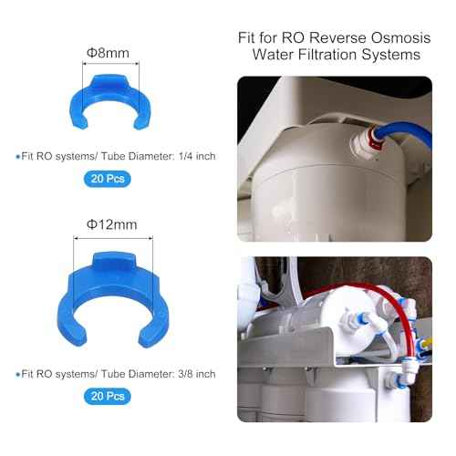 uxcell 40Pcs 1/4 Inch 3/8 Inch Locking Clip Set for RO Water Filtration Systems Tube Quick Connect Lock Clamps Fitting Replacement Parts, Blue