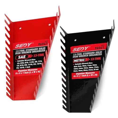 26-Pack Metal Wrench Organizer Set, Wall Mounted Wrench Storage Holder Trays Rack for Tool Box Drawer Chest