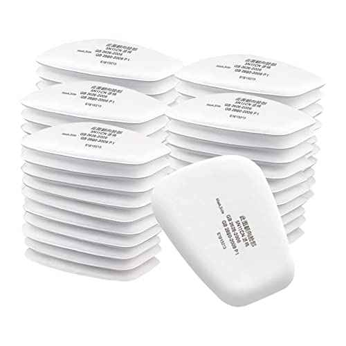 50PCS 5N11 Respirator Filter Cotton, Replacement Particulate Filter Cotton for 6200, 6502, 7502, 6800, and FF402 Series Respirator Mask, Respirator Filter Against Dust, Paint, Spray, Chemicals (50)