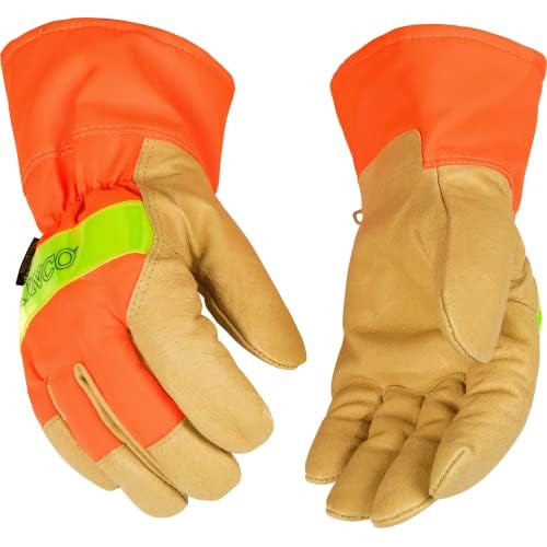 Kinco 1938 Lined High Visibility Orange Grain Pigskin