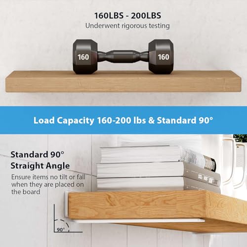 WEKIS 6 Inch Floating Shelf Brackets White - Heavy Duty Metal Support 6 Pack