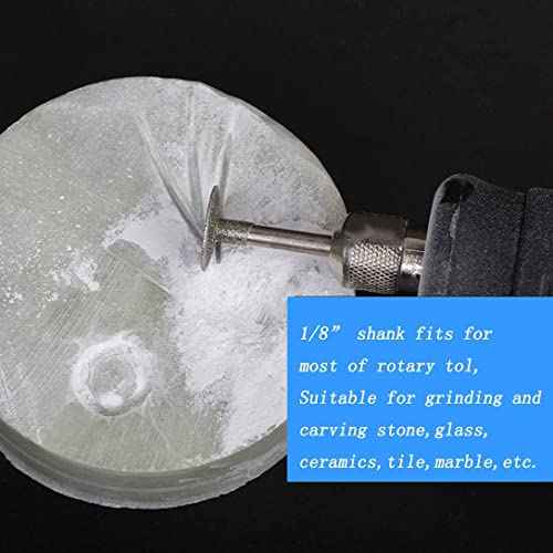 Luo ke 18 Pcs Assorted Diamond Burr - 1/8 Inch Shank Diamond Burs Stone Carving Bits for Dremel Rotary Tools