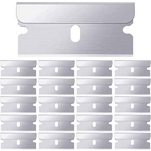 Honoson 40 Pcs Industrial Single Edge Razor Blades 100% Carbon Steel Straight Edge Replacement Blades for Scrapers, Box Cutters, Glass and Paint Removal