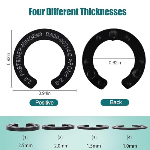 8pcs Refrigerator Door Hinge Shim Kit - Height Adjustment Spacers for Samsung (DA99-04158A / 3282540 / DA60-00314C / PS6448337) - Includes 4 Thicknesses - FOWSRHRG
