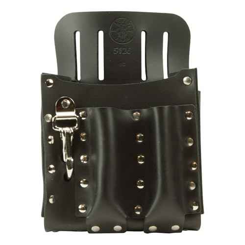 Klein Tools 5126 Leather Tool Pouch with Knife Snap, 5-Pocket