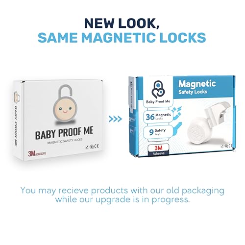 Baby Proof Me Magnetic Child Safety Cabinet Locks 36-Pack with 9 Keys