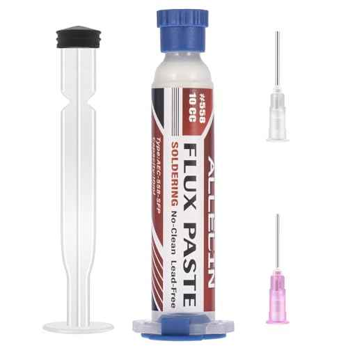 No Clean Soldering Flux 558 10CC 10mL Lead-Free Less-Smoke Rosin Solder Fluxes Paste Syringe for Electronics 10 milliliters with Needle Dispensing Tool (Pack of 1Pcs)