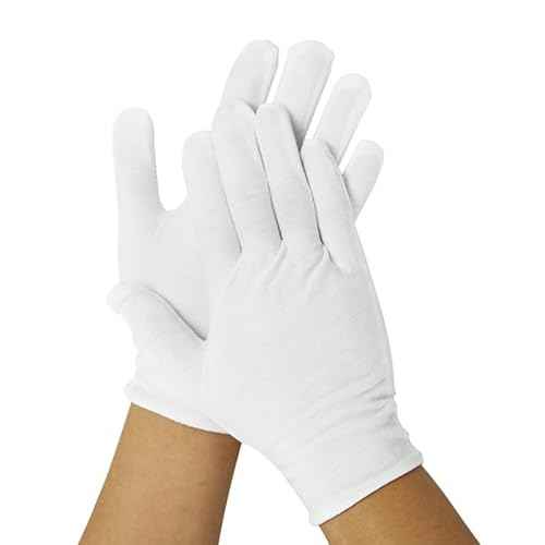 12 Pairs White Cotton Gloves 7.5" Medium Size,CST, film, coins, CD/DVD, Handling Gloves