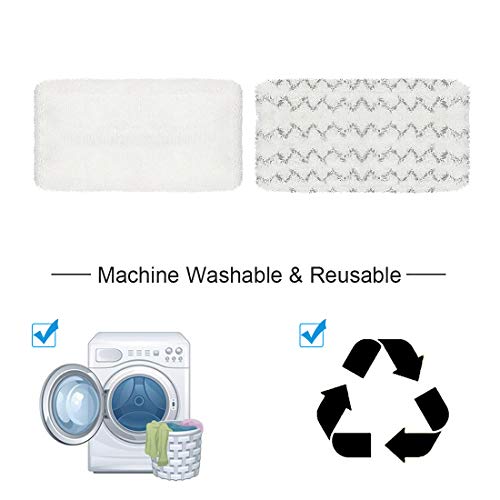 Wisorder 4 Pack 2747A Bissell Symphony PowerFresh Vac & Steam Mop Pads - 2 Soft Microfiber + 2 Scrubbing Strips