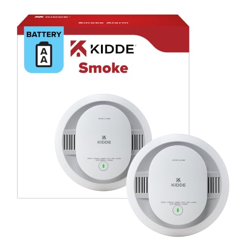 Kidde Smoke Detector 20SDR Pack of 1 - Battery Powered, 85dB Alarm, Fast Smoke Detection