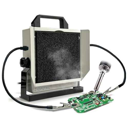 Solder Smoke Absorber, Multifunctional Solder Fume Extractor, Solder Fan with Tiltable Bracket, Fume Extractor Soldering, with 2 PCS Work Aid Clips Suitable for Soldering