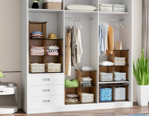 HOMIDEC 6-Cube Storage Organizer Brown 11.8 x 11.8 x 11.8 Inch Kids Bedroom Closet
