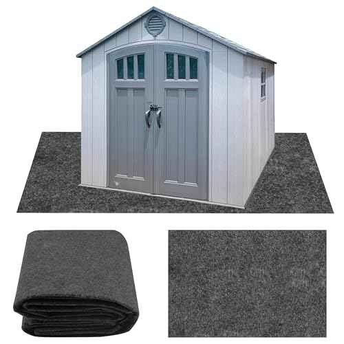 Ogrmar 6x8.2FT Outdoor Storage Shed Mat, Waterproof Felt & PE Backing, Non-Slip, Easy to Clean & Cut, Gray