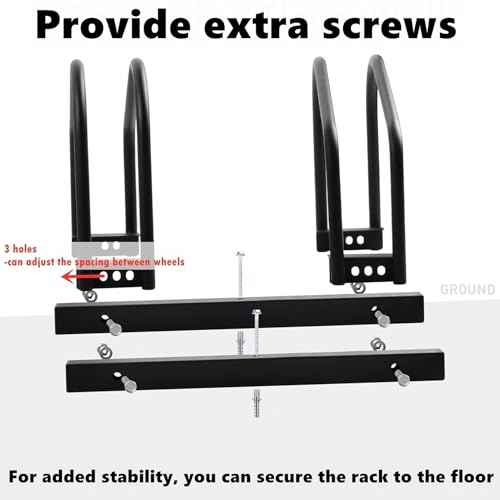 WALMANN 2 Bikes Floor Bike Stand, Bike Parking Rack Garage Bike Storage Stand Indoor/Outdoor 22-28" Wheel Stand, Max. Tire Width 2.1"