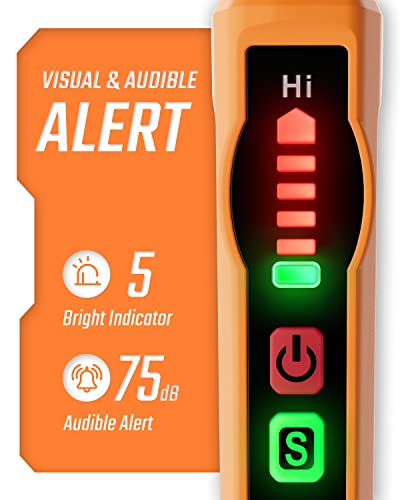 TOPTES Orange Gas Leak Detector PT177 - Portable Combustible Gas Sniffer with Audible & Visual Alarm