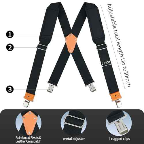 MELOTOUGH Tool Belt Suspenders Work Belt Suspenders for Heavy Duty Work Movable shoulder Padded Suspenders for Tool Belt (Black),Father Day Deal,Father Day Gift,Father Day Deal
