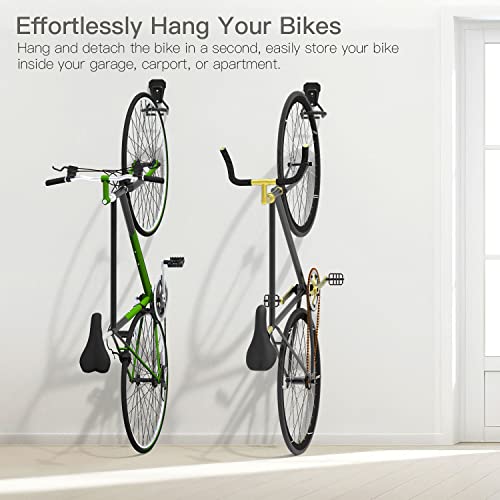 4 Pack Wall Mount Bike Racks with Fixed Hooks Heavy Duty Bicycle Storage