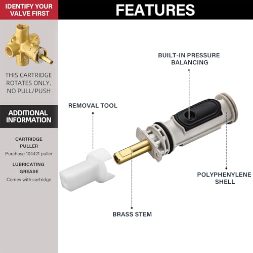Tearel Shower Cartridge Kit Compatible with Moen 1222 Replacement Cartridge - Includes Cartridge