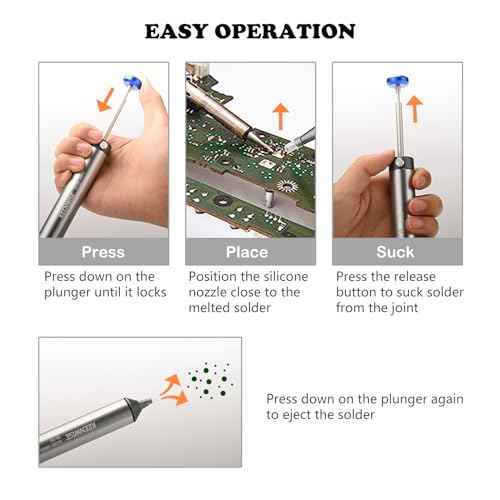 Extra-Long Solder Sucker: KeenWise No-Clog Aluminum Deso!dering Pump with High-Suction Power(DS-352)