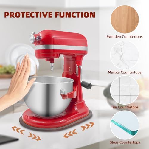 GIASSVIO Pine Wood Mixer Slider for KitchenAid 5.5-8 Qt Stand Mixers (Brown) – Countertop Caddy & Sliding Mat