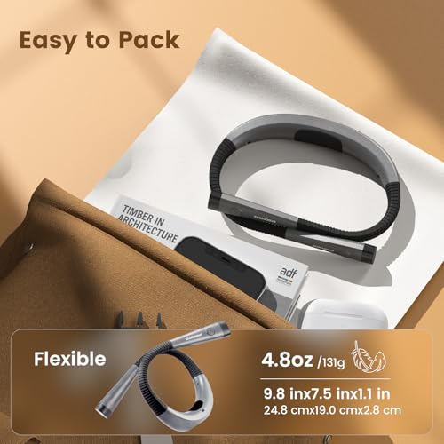 Glocusent Rechargeable Neck Reading Light - Medium Gray, 80-Hour, Dimmable