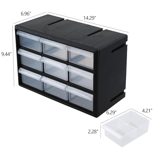Sadstory 9-Drawer Plastic Storage Cabinet for Garage Organization