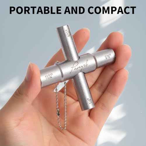 2 Pcs Water Key, Premium Silcock Key 4 Way, Multi-functional Water Key Shut Off Tool, Compact Water Meter Key for Hose Bib, Valve, Faucet and Spigot