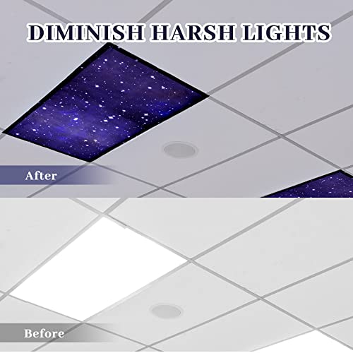 Hortsun Starry Sky Fluorescent Light Covers 4 Pack 4x2 Feet Ceiling Light Diffusers