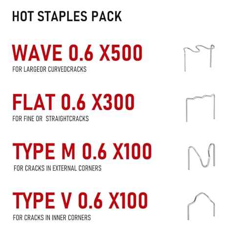 RX WELD Plastic Welder, 2 in 1 Welding Kit Repair Welder Kit 1000PCS Hot Stapler for Car Bumper Cracks, Kayaks, Plastic Toys, Patent Number D1052628