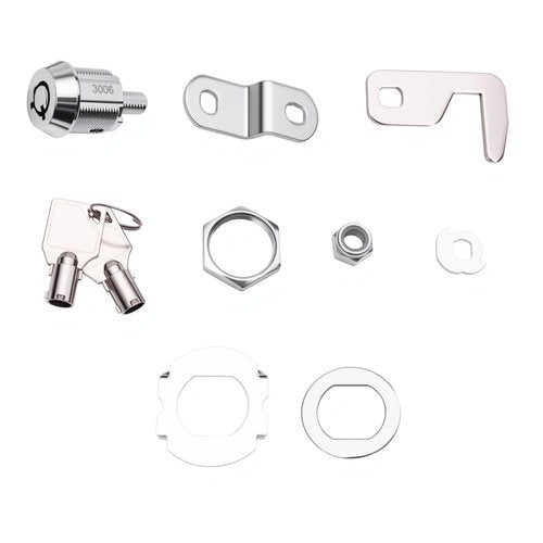 Toolbox Lock Tubular Cam Replacement Lock Hook Cam Keyed Alike (5/8 Inch, Chrome Finish, 2 Pack)