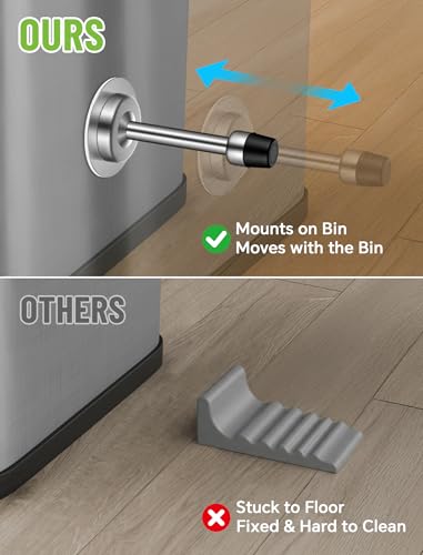 NiHome Stainless Steel Wall Protector for Trash Cans – 2 Pack, No-Drill Mount