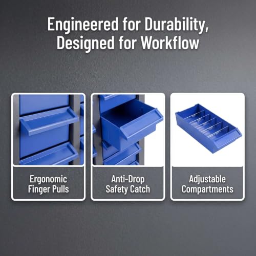 100-Drawer Parts Cabinet with Dividers and Labels – Stainless Steel & ABS Organizer