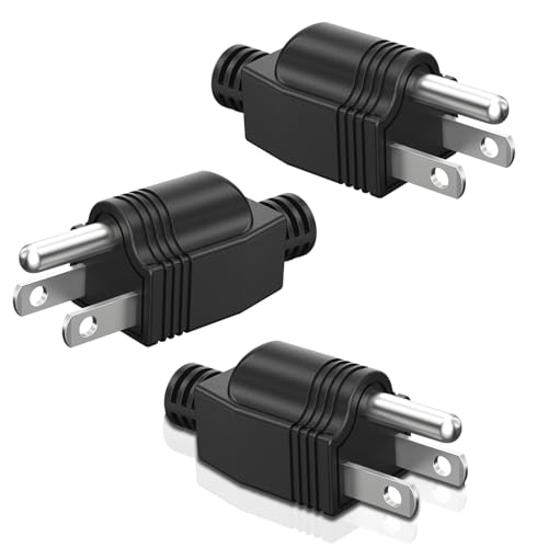LBSC 3-Pack NEMA 5-15P Male Power Plugs 125V 15A Grounded Replacement