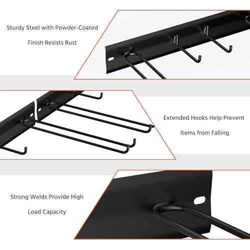 Ultrawall Wall Mount Ski Rack, Garage Ski Storage Rack, Ski Hangers For 8 Pairs of Skis