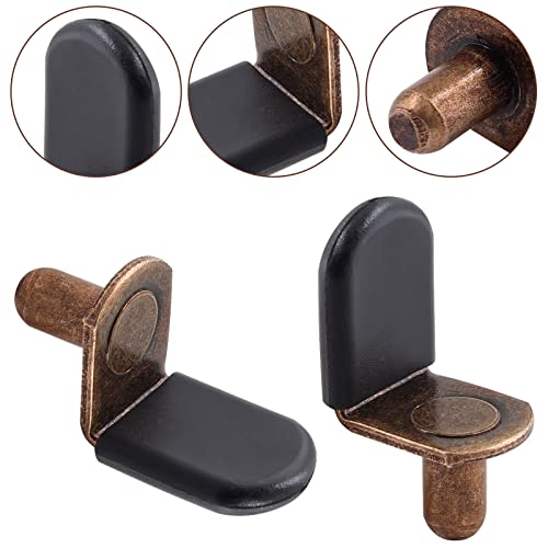 Biaungdo Antique Bronze Shelf Support Pegs - 30 Pack, 1/4 Inch