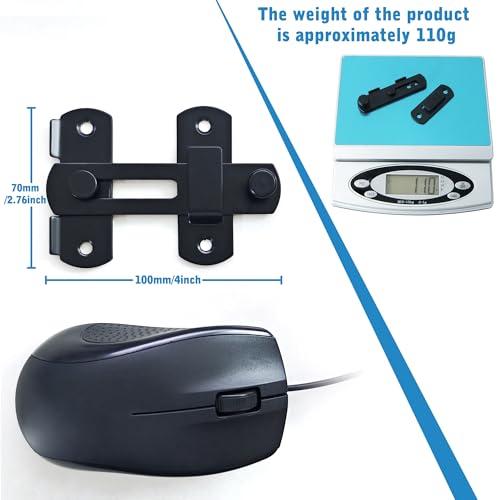 Alise 4 Inch SUS304 Matte Black Gate Latch for Wooden Fence & Barn Door