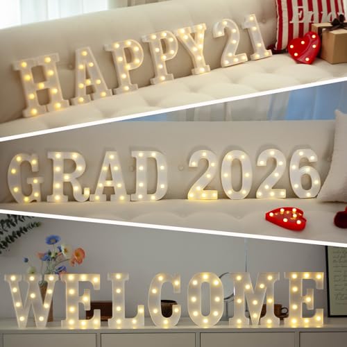 SKYPHAROS White-A LED Marquee Letter A, Warm White 26 Alphabet Light