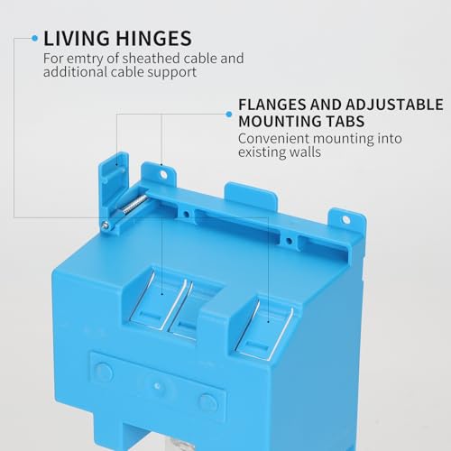 YQXIUTE 2 Gang PVC Old Work Retrofit Wall Electrical Box for Switch/Outlet - Model 1