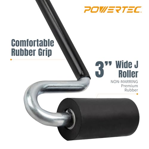 POWERTEC 12-Inch Long Handle J-Roller for Laminate & Veneer Installation | 1 Pack